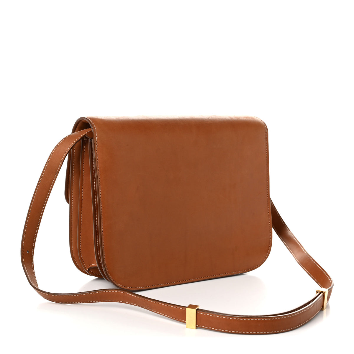 Natural Calfskin Medium Classic Box Flap Bag Tan