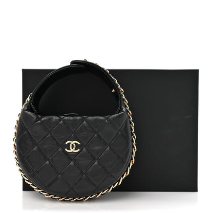 Chanel Lambskin Quilted Chain Around Pouch Black 11 of 11