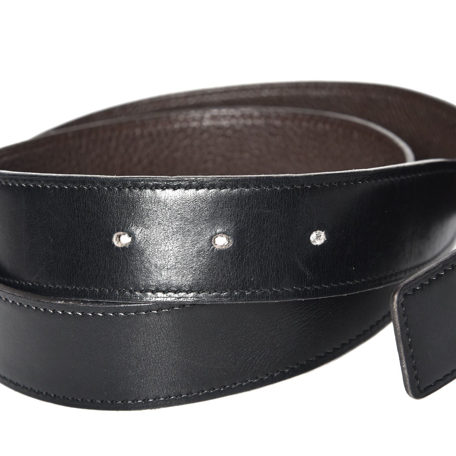 Hermes Box Togo 32mm Belt Strap 80 Black Chocolate 7 of 10