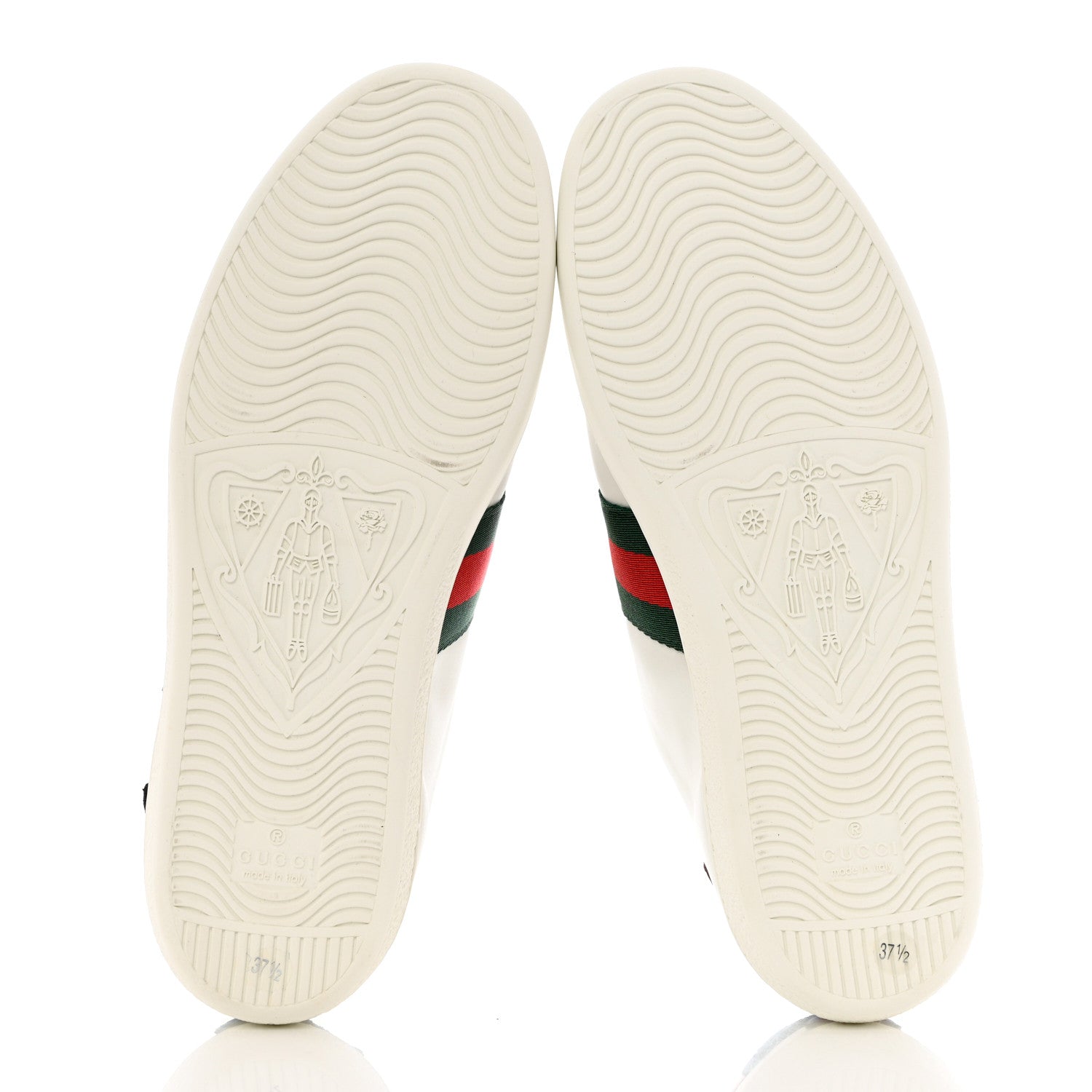 Gucci Calfskin Web Floral Embroidered Womens Ace Sneakers 37.5 White 5 of 9