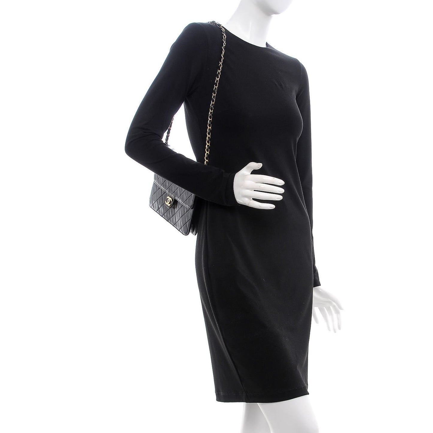 Lambskin Quilted Small Single Flap Black