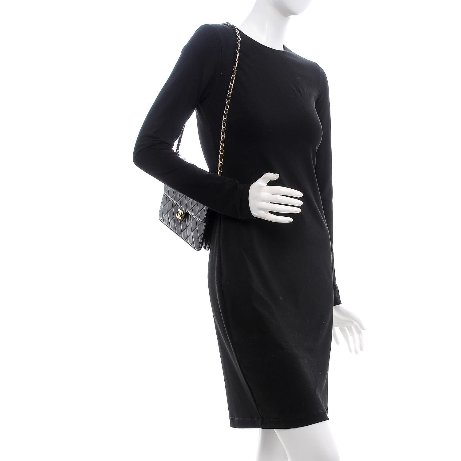 Chanel Lambskin Quilted Small Single Flap Black 2 of 12