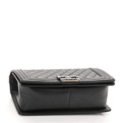 Chanel Metallic Calfskin Quilted Medium Boy Flap Black 3 of 8