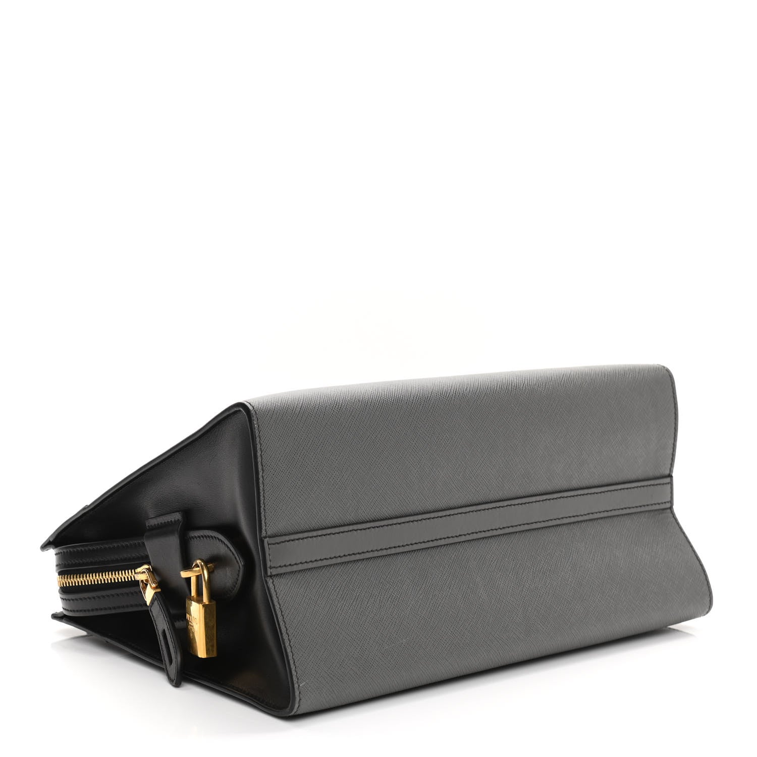 Prada Saffiano City Calf Medium Esplanade Tote Mercurio Black 4 of 9