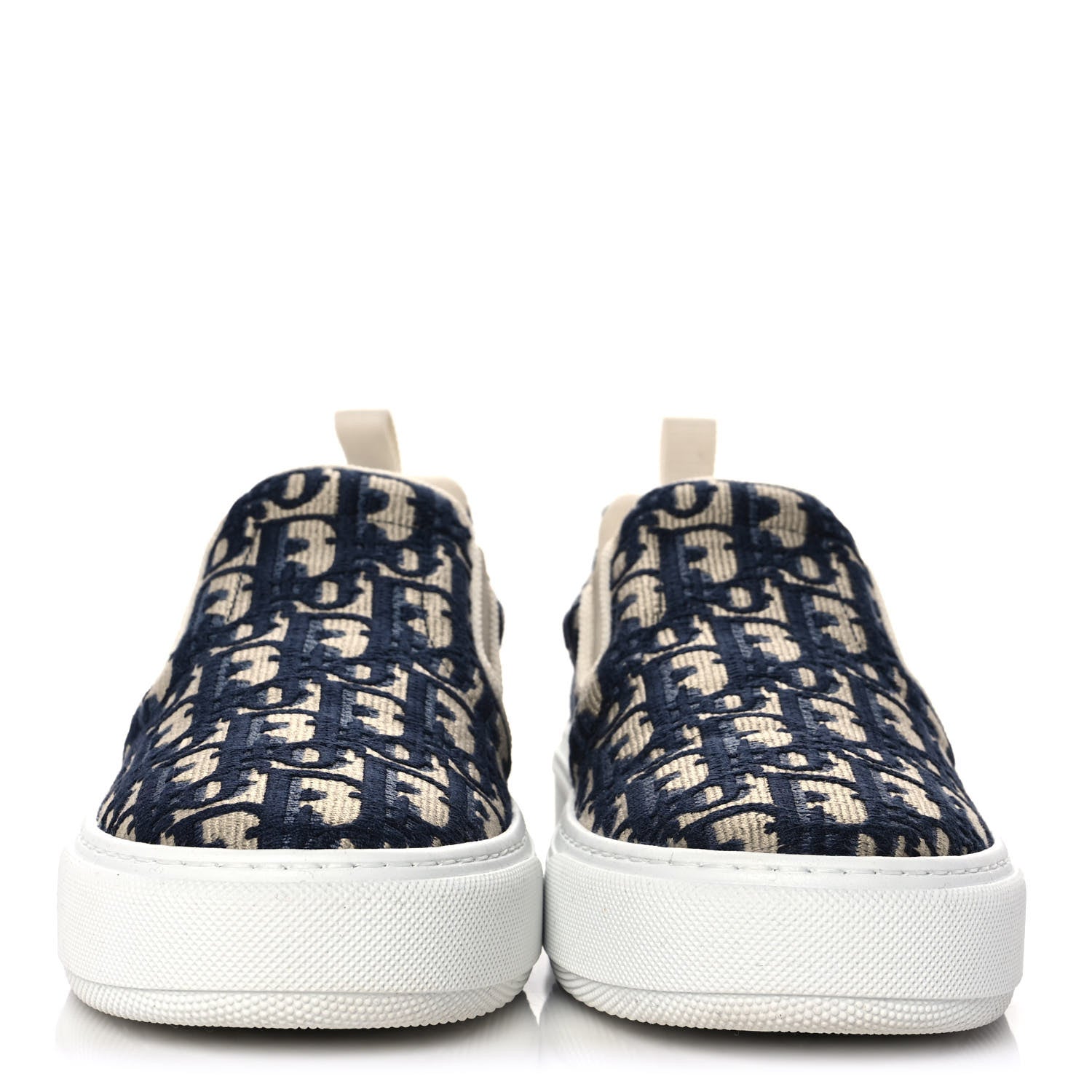 Christian Dior Canvas Oblique Embroidered Womens Solar Slip On Sneakers 38.5 Deep Blue 2 of 9