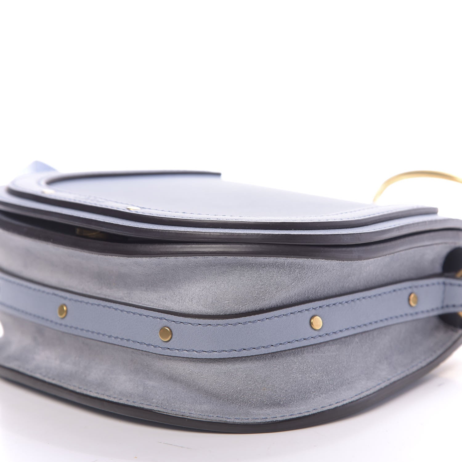 Chloe Calfskin Suede Small Nile Bracelet Bag Cloudy Blue 7 of 10