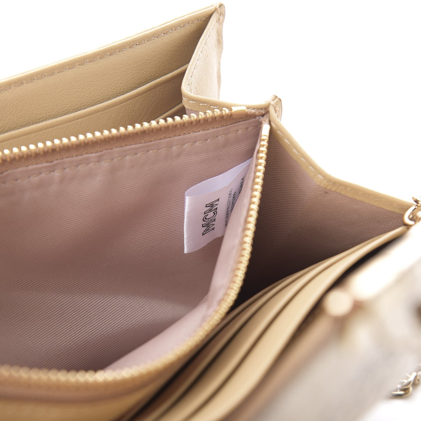 Metallic Visetos Patricia Wallet On Chain Gold