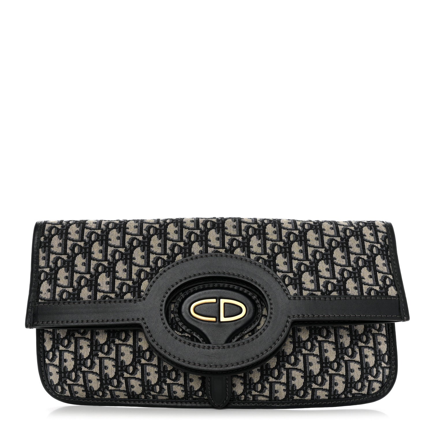 Christian Dior Oblique Fold Over Clutch Blue 1 of 7