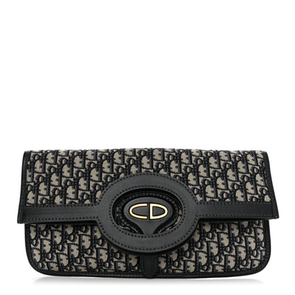 Christian Dior Oblique Fold Over Clutch Blue 1 of 7