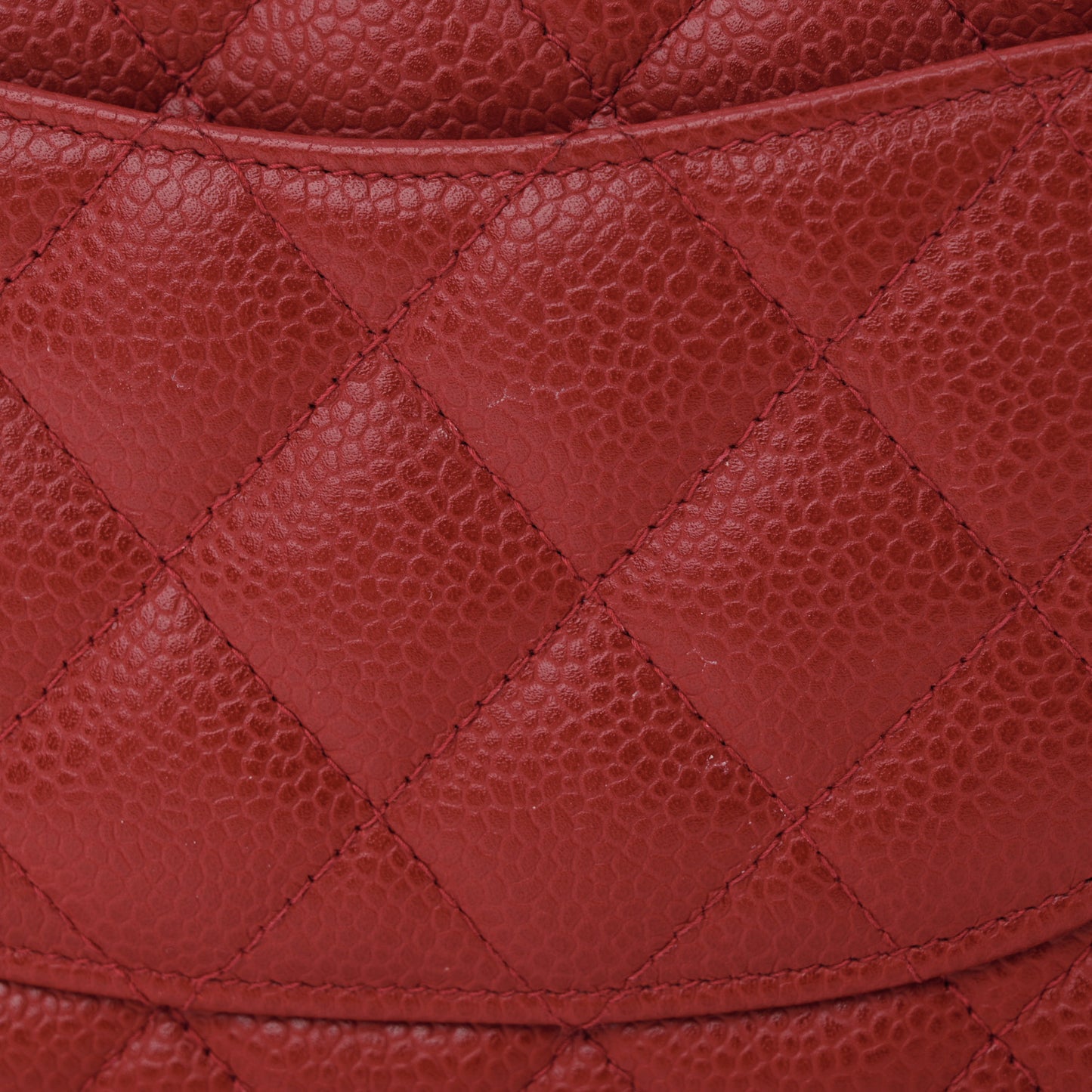 Caviar Quilted Mini Square Flap Red