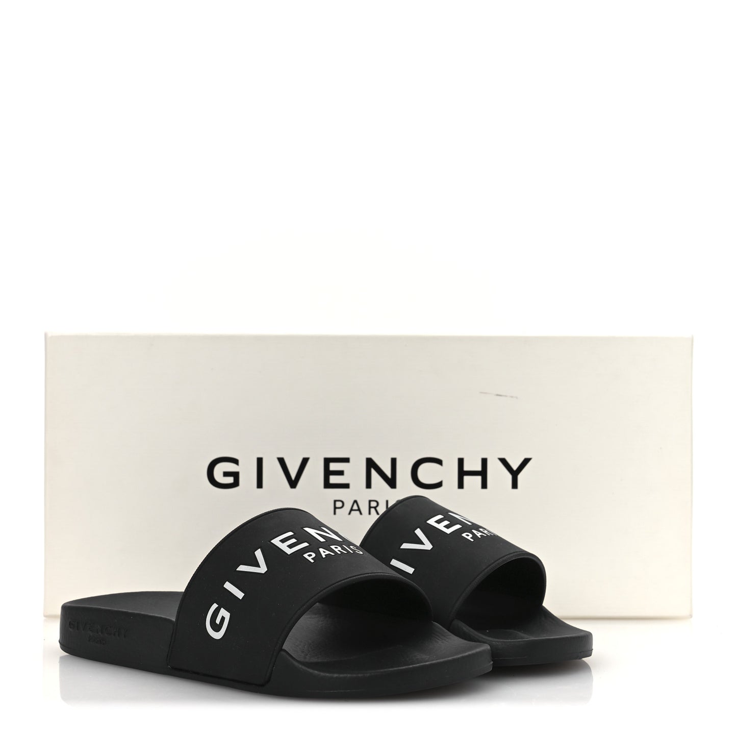 Rubber Logo Pool Slide Sandals 35 Black