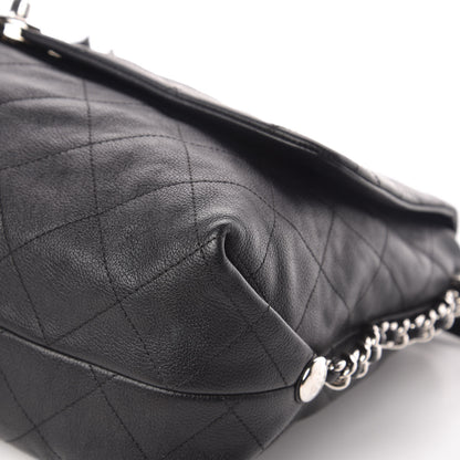 Chanel Grained Calfskin Stitched Large Braided With Style Flap Black 9 of 11