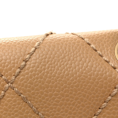 Chanel Caviar Quilted Wild Stitch Medium Single Flap Beige 12 of 13