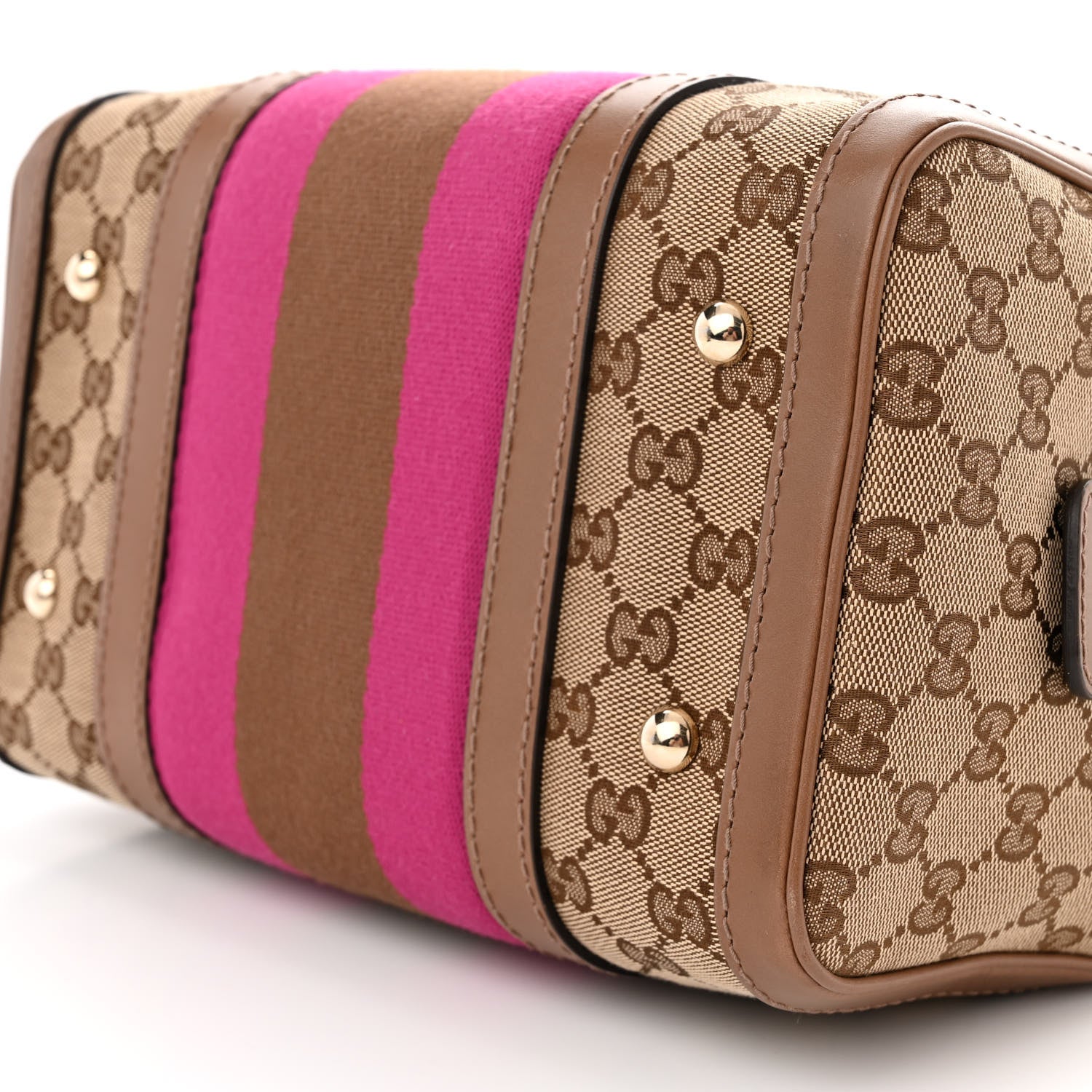 Gucci Monogram Vintage Web Small Boston Maple Brown 10 of 11