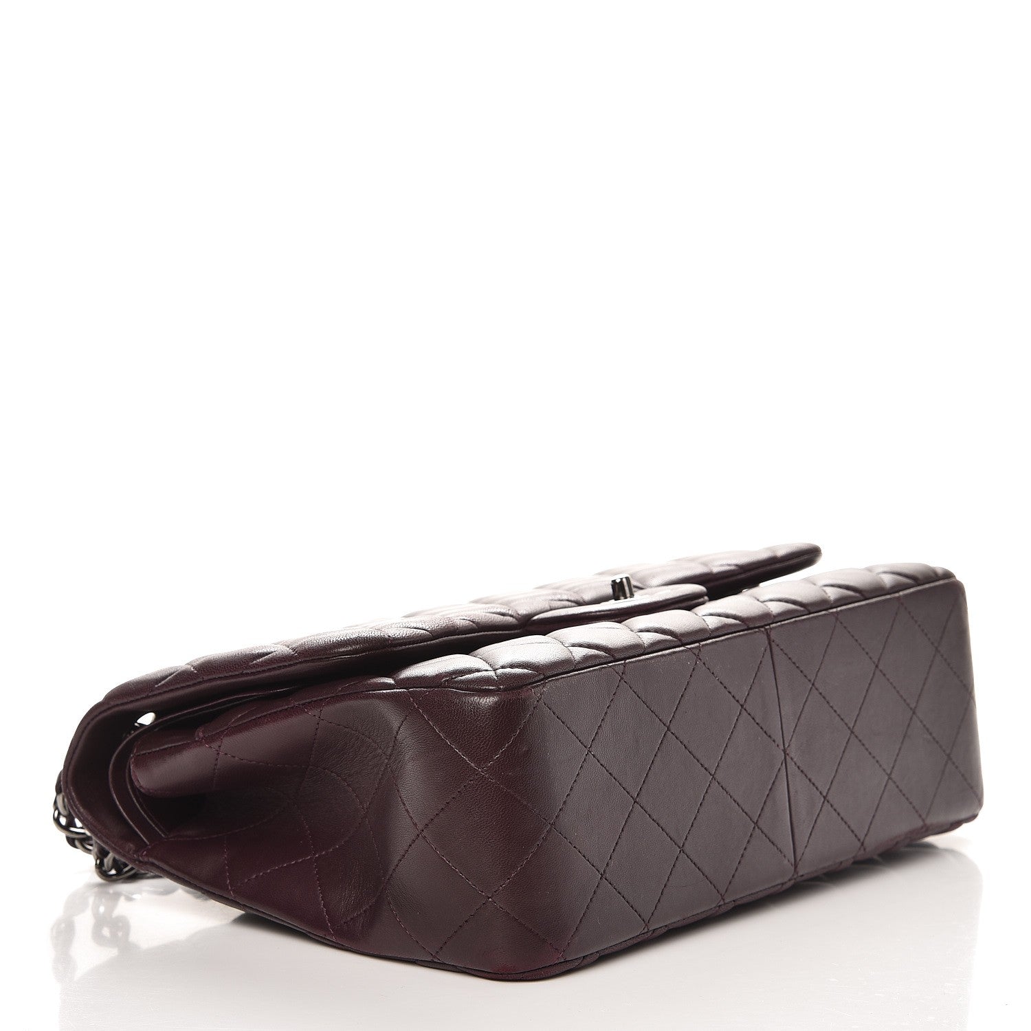 Chanel Lambskin Quilted Jumbo Double Flap Dark Purple 5 of 10