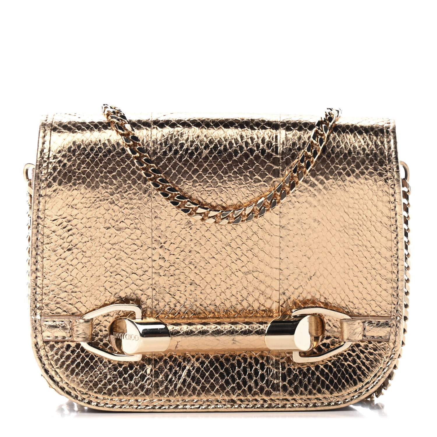 Jimmy Choo Metallic Elaphe Zadie Crossbody Bag Gold 1 of 8