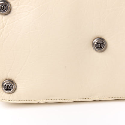 Chanel Distressed Lambskin Quilted Paris New York PNY Medium Travel Bag Ivory 15 of 20