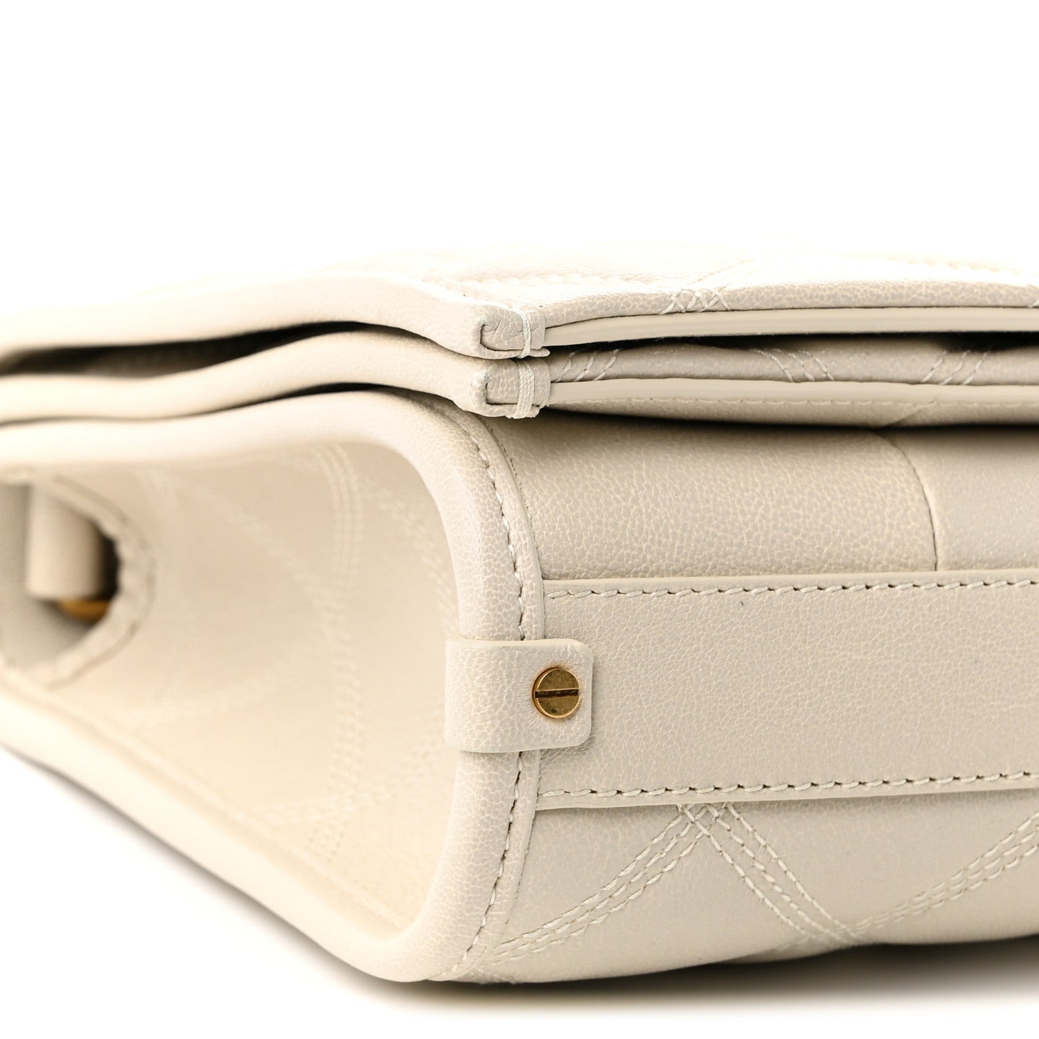 Saint Laurent Lambskin Quilted Mini Becky Chain Bag Crema Soft 9 of 11