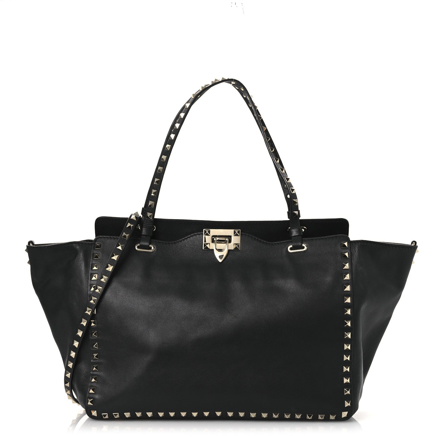 Valentino Garavani Vitello Medium Rockstud Tote Black 1 of 13