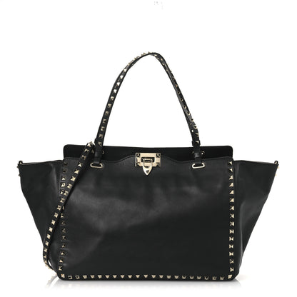 Valentino Garavani Vitello Medium Rockstud Tote Black 1 of 13