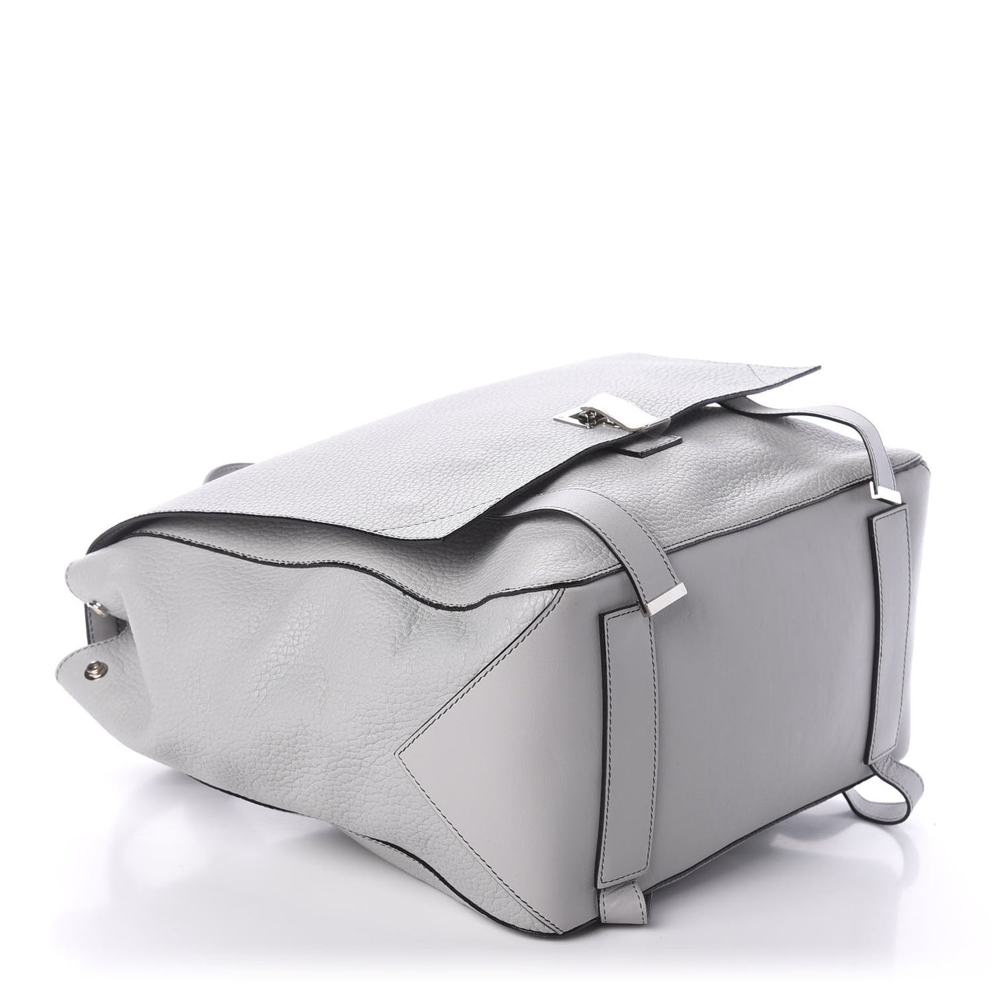 Pebbled Calfskin Small PS Courier Backpack Heather Grey