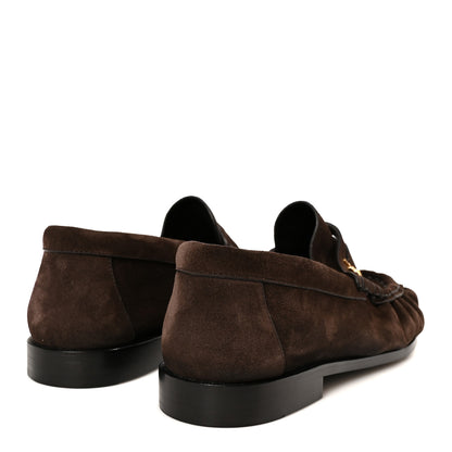Saint Laurent Suede Le Loafer 15 Penny Slippers 40 Dark Chocolate 5 of 10