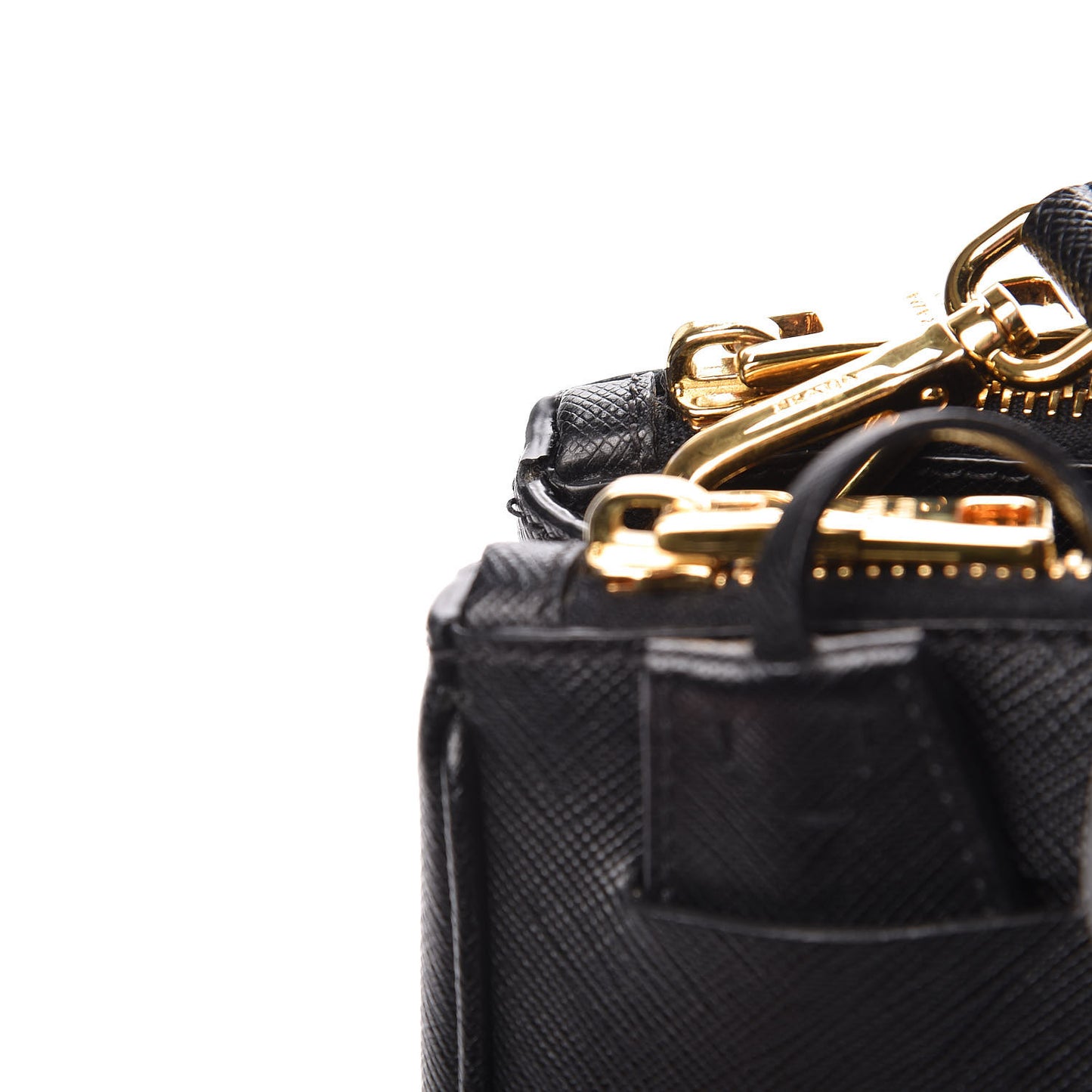 Saffiano Small Galleria Double Zip Tote Black