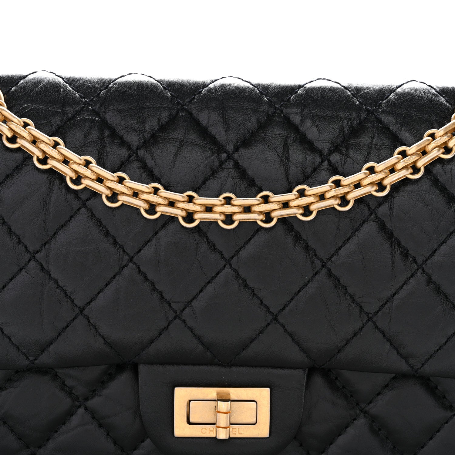 Chanel Aged Calfskin Quilted 2.55 Reissue 225 Flap Black Black 8 of 10