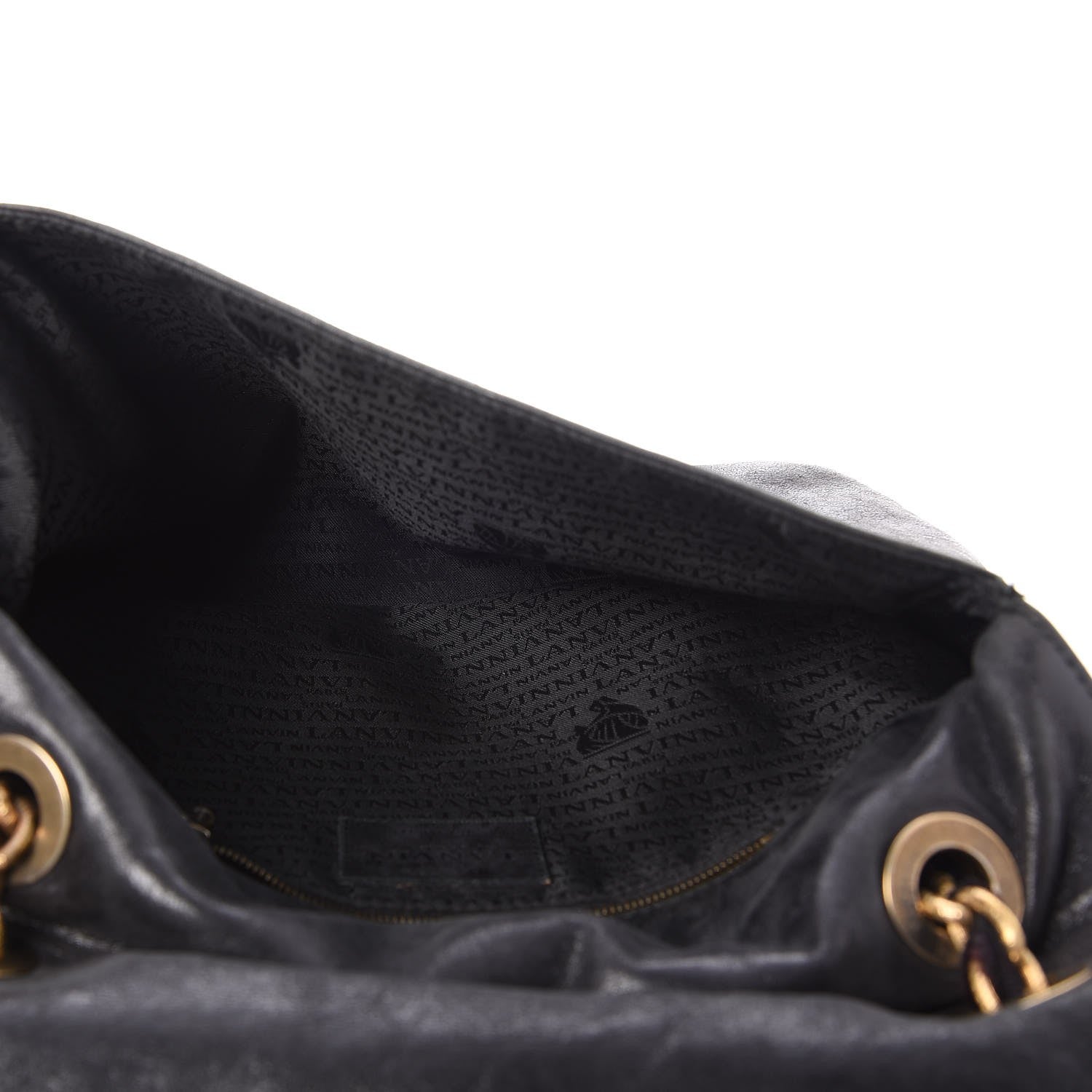 Lanvin Calfskin Quilted Large Happy Shoulder Bag Black 5 of 8