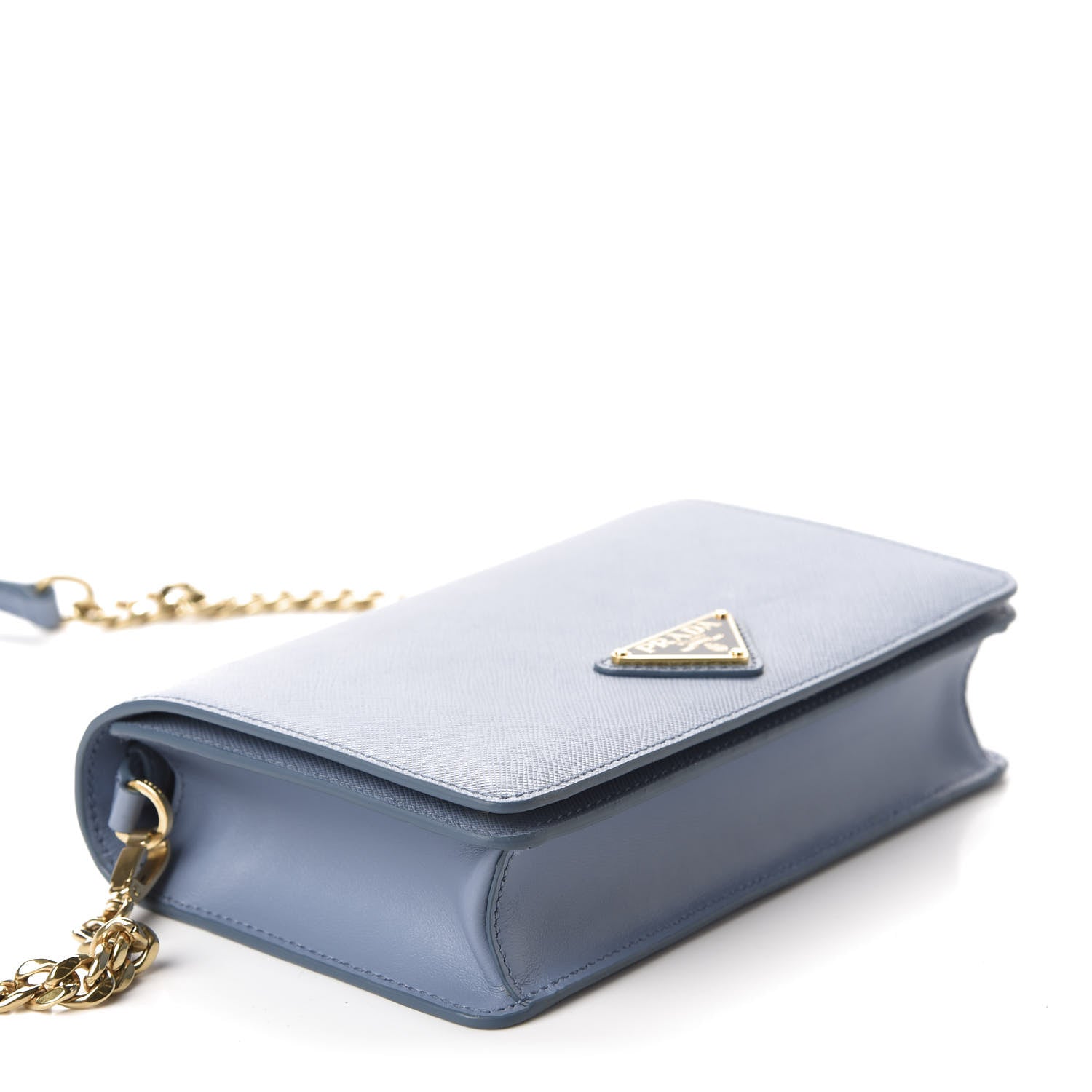 Prada Saffiano Soft Calf Bandoliera Chain Crossbody Bag Astrale 4 of 9