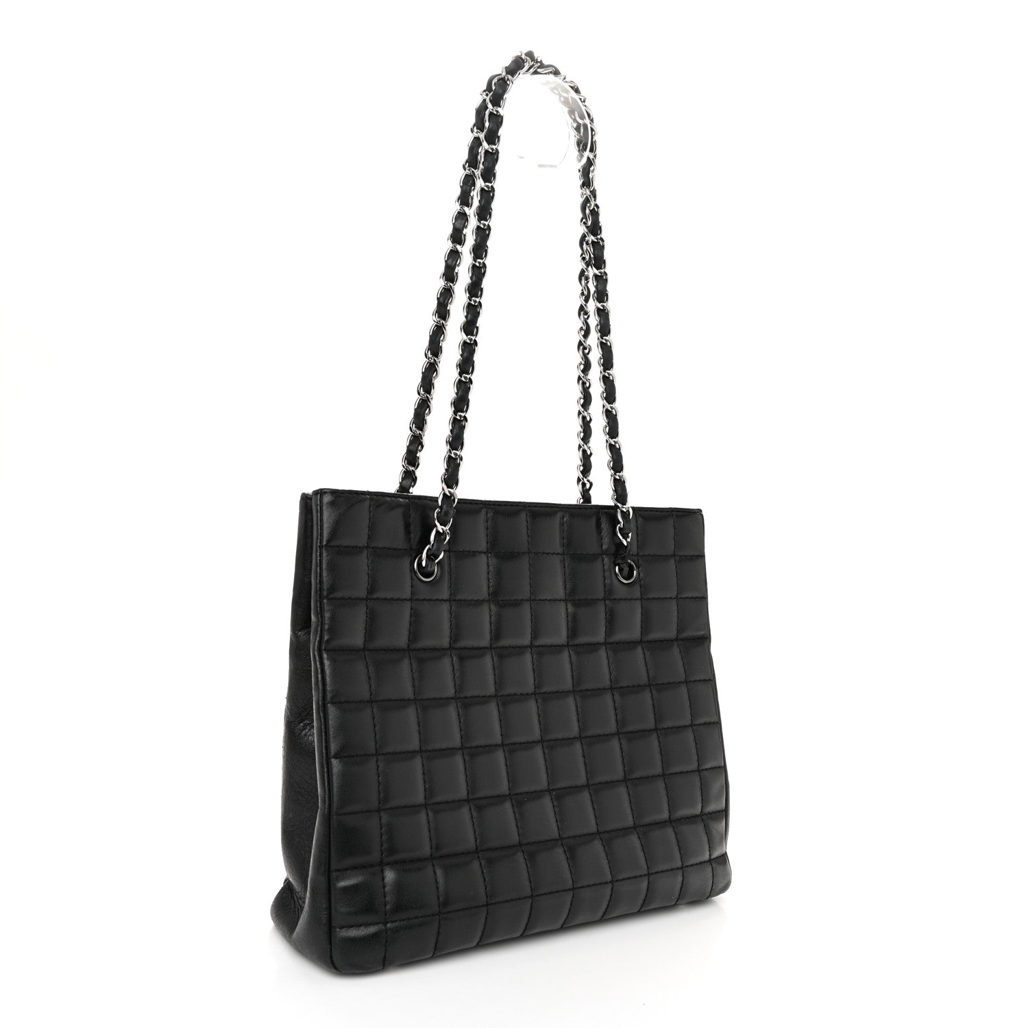 Chanel Lambskin Quilted Chocolate Bar Mademoiselle Shoulder Bag Black 3 of 9