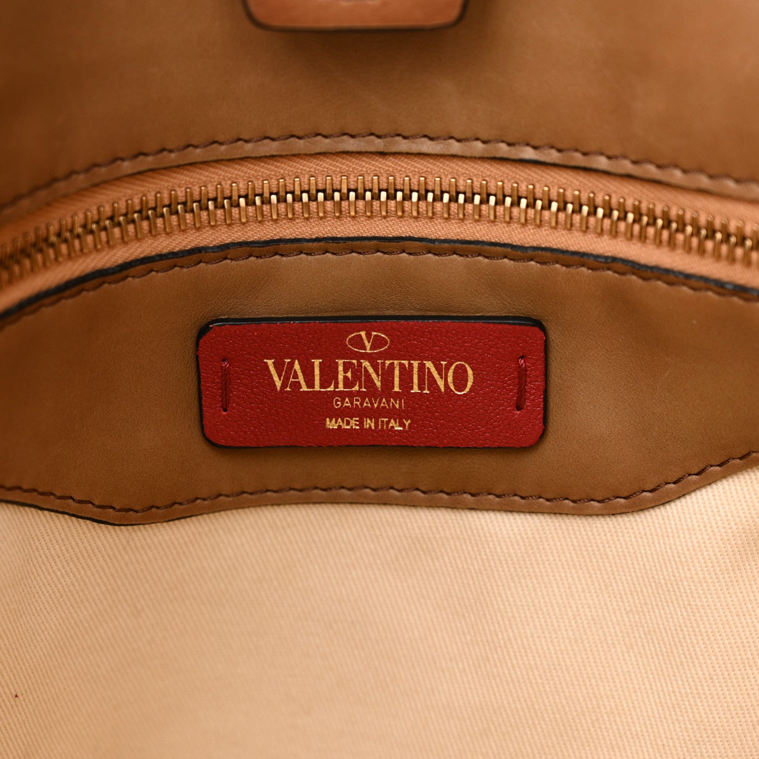 Valentino Garavani Buffed Calfskin Medium Twinkle Studs Hobo Camel 6 of 16