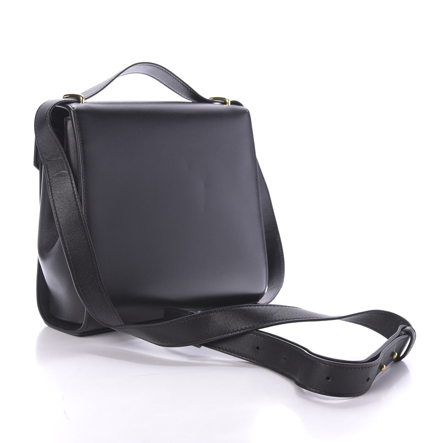 Box Calfskin Nappa Clip Bag Black