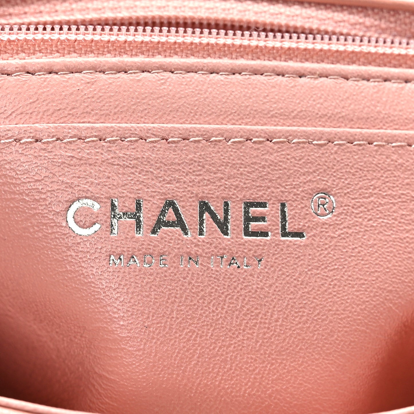 Lambskin Quilted Mini Rectangular Flap Light Pink