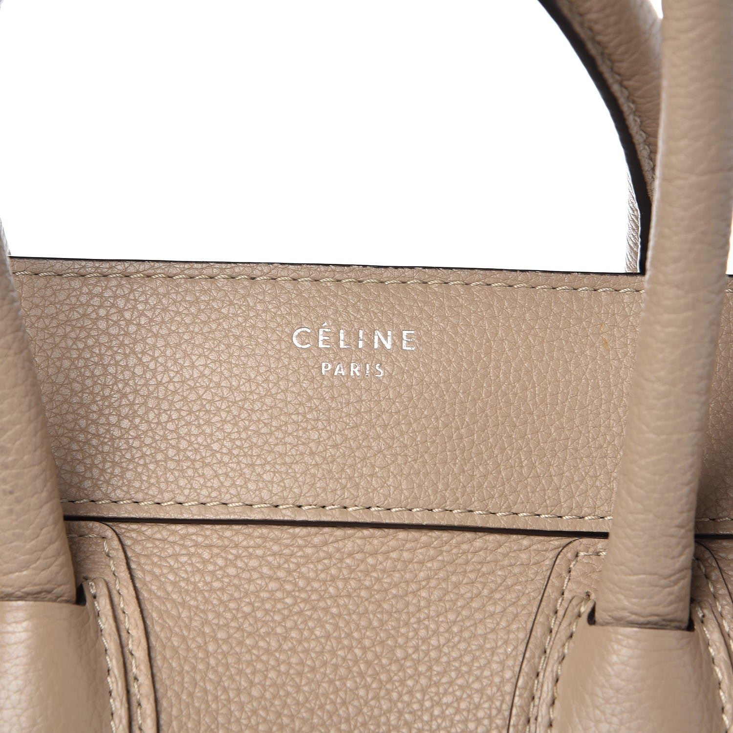 Celine Drummed Calfskin Mini Luggage Dune 8 of 17