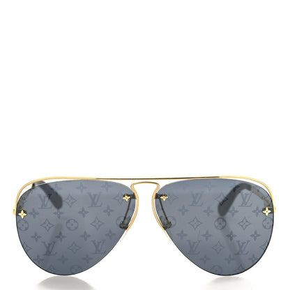 Louis Vuitton Metal Monogram Grease Sunglasses Z1172W Gold 2 of 6
