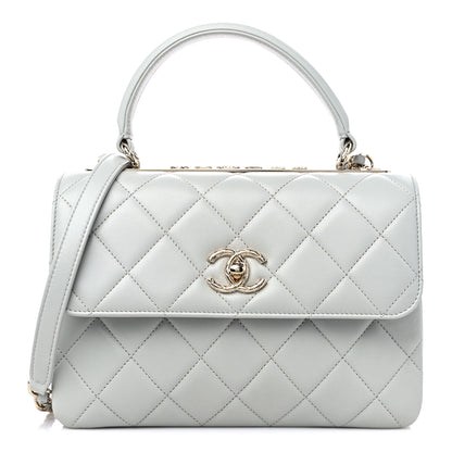 Chanel Lambskin Quilted Small Trendy CC Flap Dual Handle Bag Light Grey 1 of 8