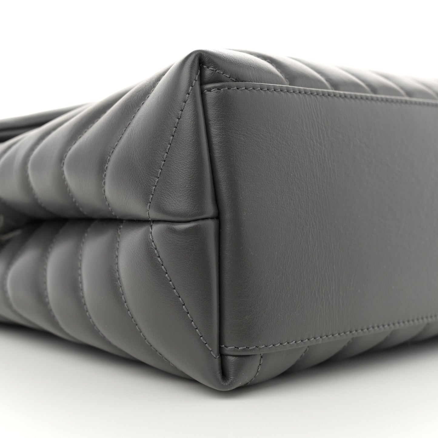 Calfskin Y Quilted Monogram Medium Loulou Chain Satchel Storm
