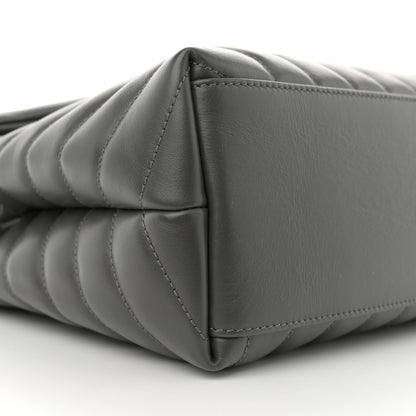 Saint Laurent Calfskin Y Quilted Monogram Medium Loulou Chain Satchel Storm 9 of 10