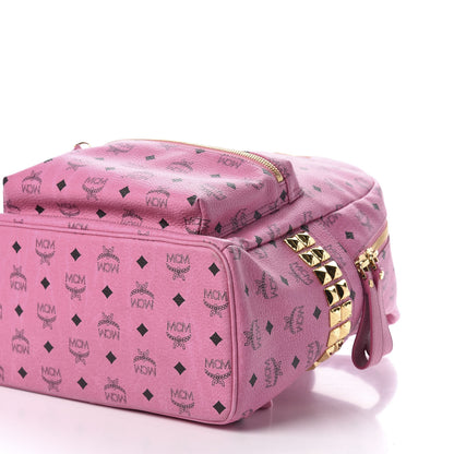 MCM Visetos Medium Side Studs Stark Backpack Pink 8 of 9