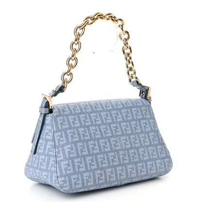 Fendi Zucchino Spalmati Forever Mini Mama Baguette Celeste 3 of 9