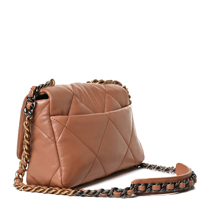 Chanel Lambskin Quilted Medium Chanel 19 Flap Light Brown 3 of 12
