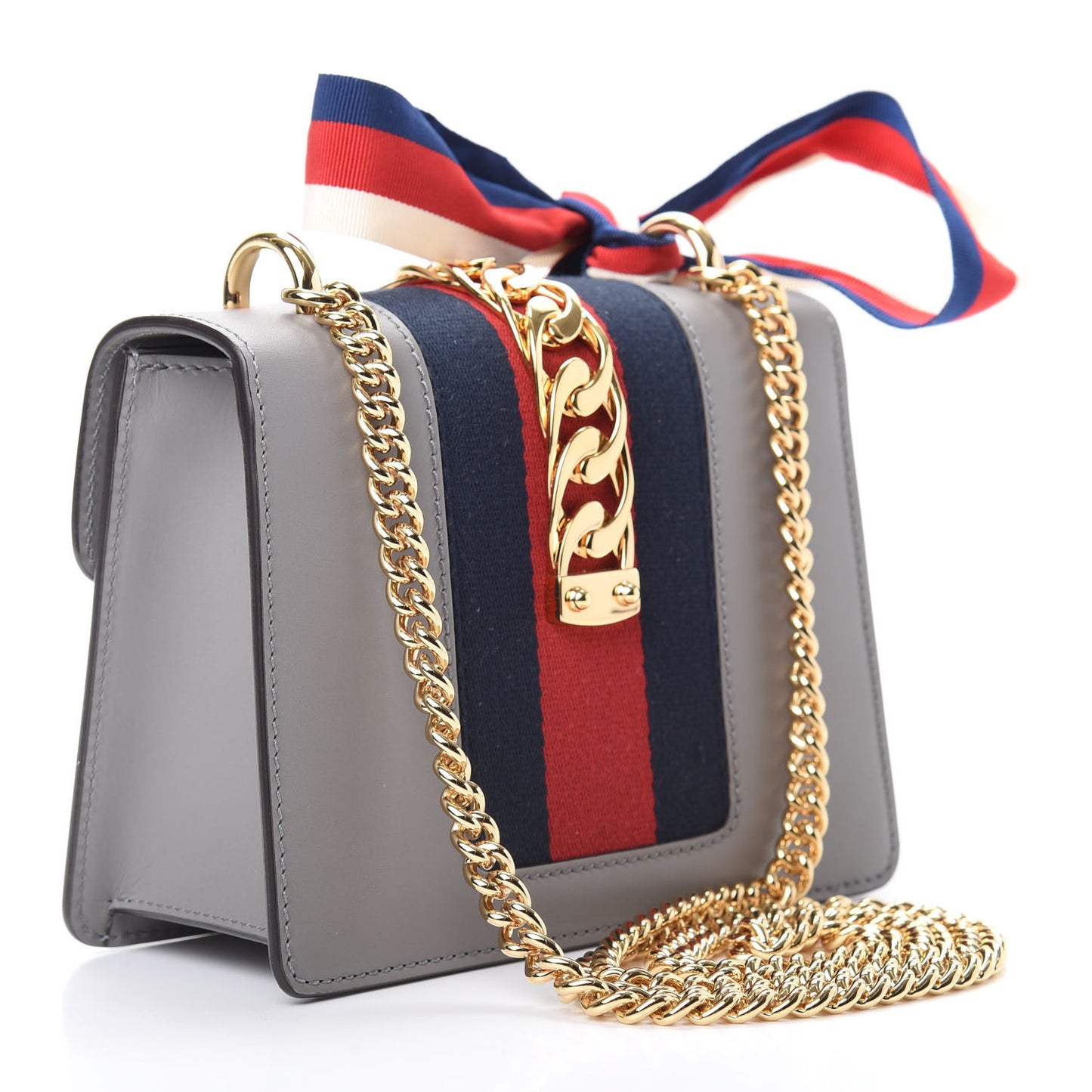 Calfskin Mini Sylvie Chain Shoulder Bag Deep Grey