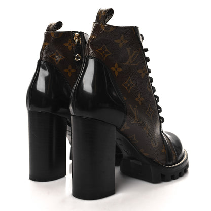 Louis Vuitton Patent Calfskin Monogram Star Trail Ankle Boots 40 Black 4 of 8