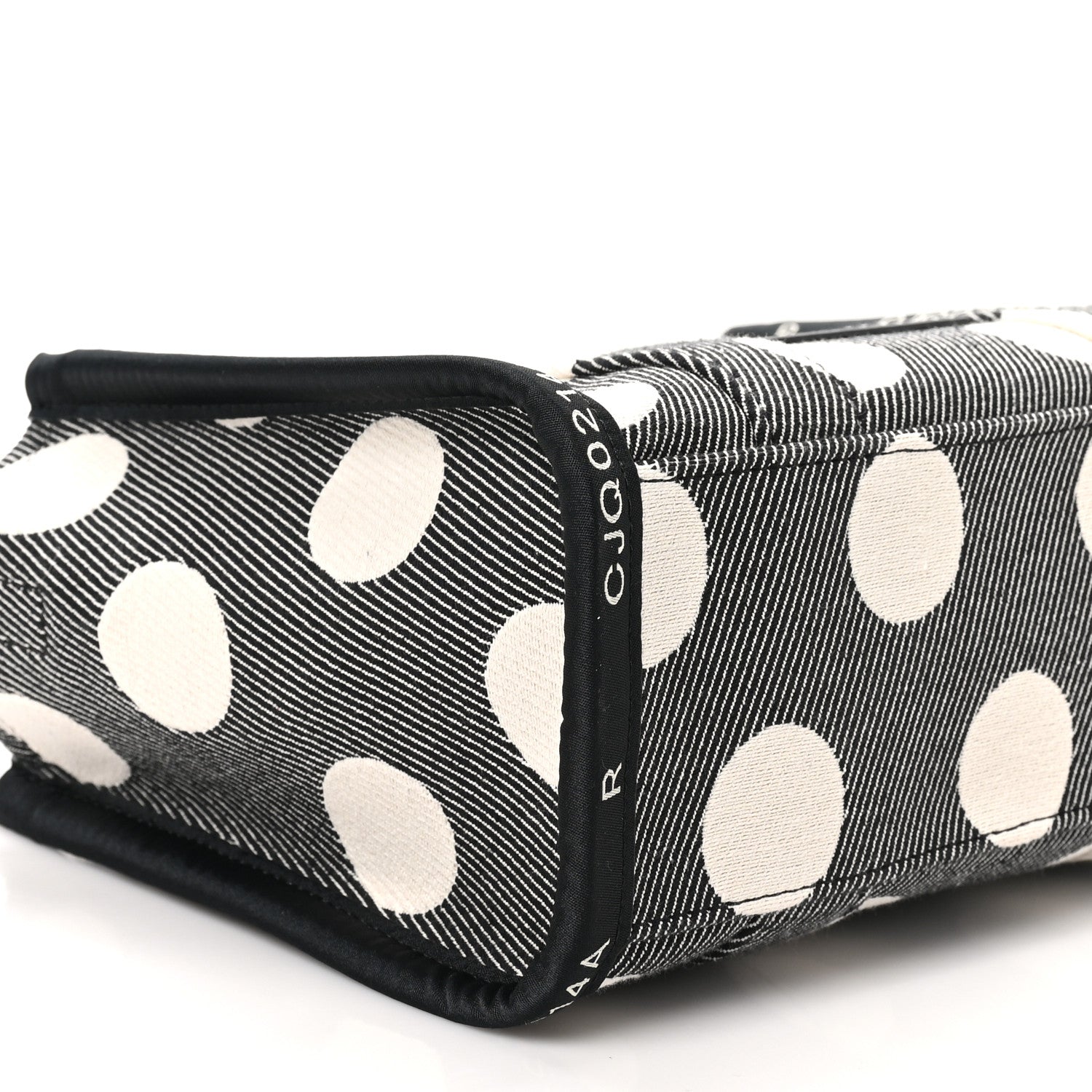 Marc Jacobs Cotton Canvas Polka Dot Small The Jacquard Tote Bag Black Ivory 7 of 8