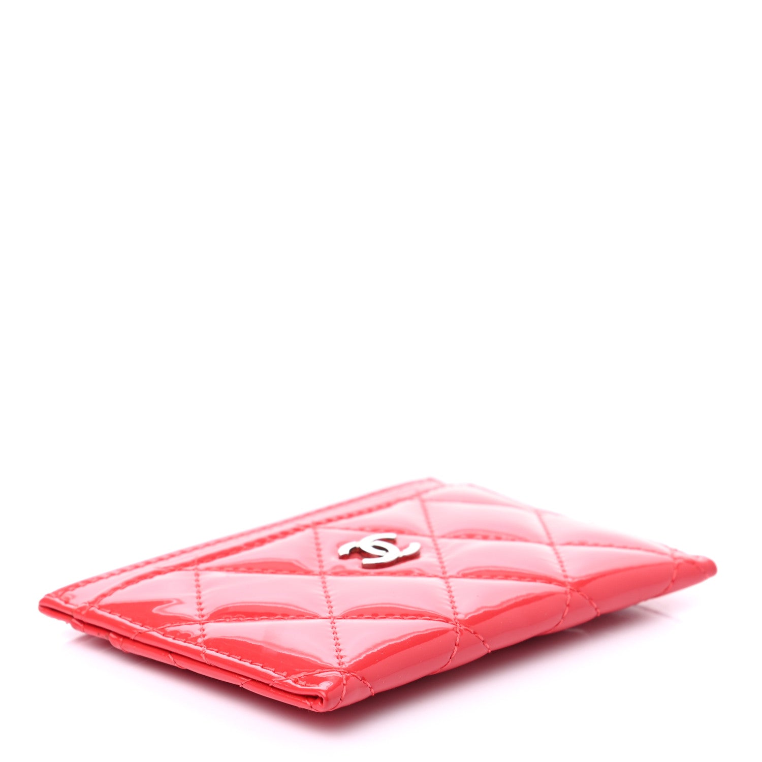 Chanel Patent Quilted Card Holder Red 4 of 7