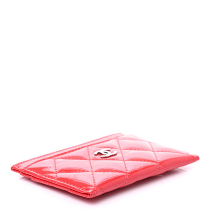 Chanel Patent Quilted Card Holder Red 4 of 7