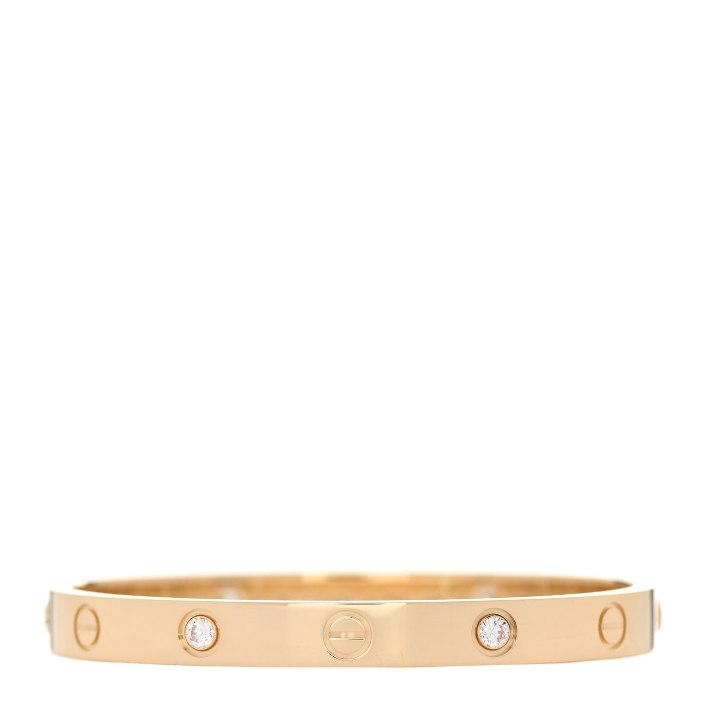 18K Yellow Gold 4 Diamond LOVE Bracelet 16