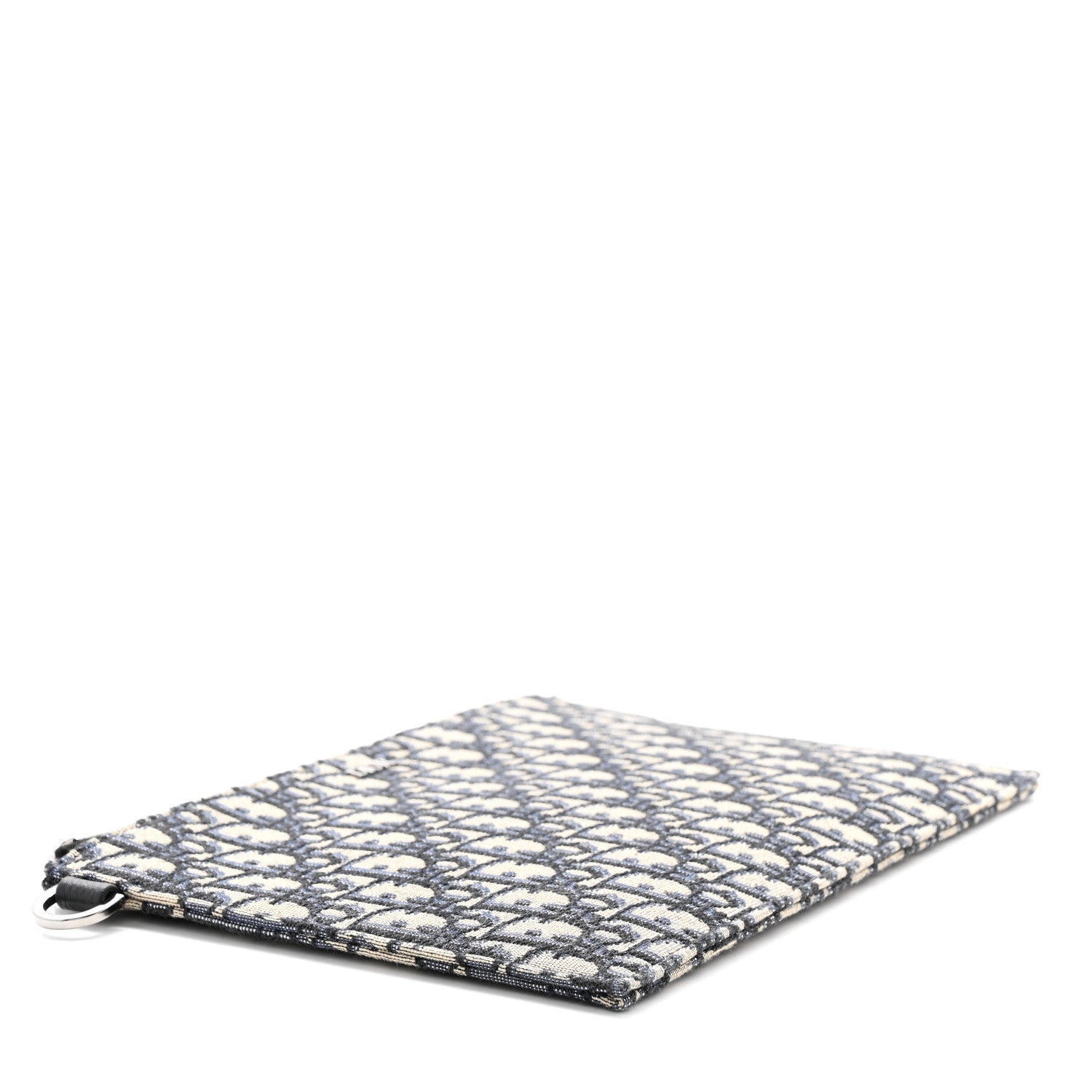 Christian Dior Oblique A4 Flat Pouch Clutch Blue 4 of 12