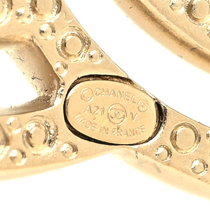 Chanel Crystal CC Brooch Light Gold 4 of 4